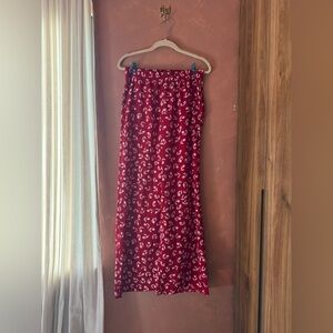 Ralph Lauren Red Floral Maxi Skirt